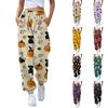Women's Casual Sweatpants with Halloween Print, Drawstring Elastic Waist, Tapered Joggers for Everyday Wear