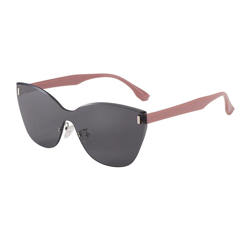 New frameless design sunglasses fashion cat eye sunglasses women's high-end sense large frame sunglasses men's trend