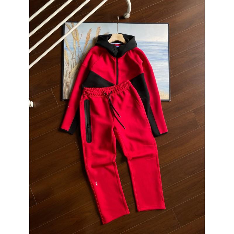 2026 NOCTA Air Layer Color Block Tracksuit Womens Long Sleeve Hooded Sport Set