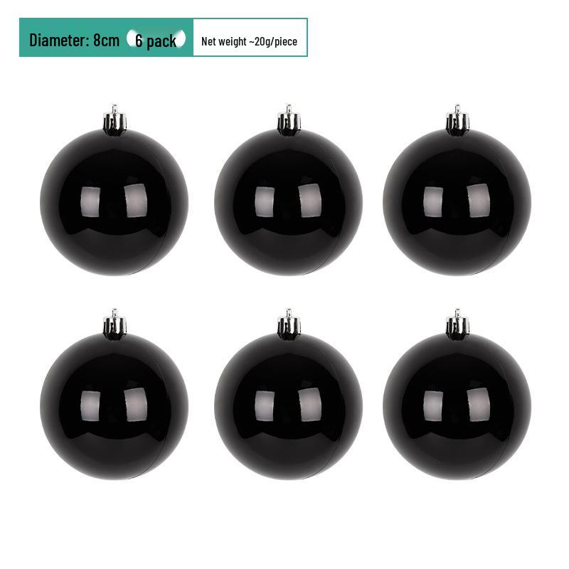 Black PVC Christmas Balls - Decorative Ornaments (6-15CM) for Tree Hanging and Scene Arrangement.