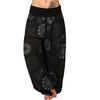 Women's High Waist Printed Harem Pants Loose Wide Leg Long Trousers Elastic Fold Waist Casual Bohemian Digital Print Baggy Pants