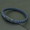 Fashion Men Bangle 4 Colors Removable Magnetic Buckle Handmade Braided Leather Braclet Outdoor Camping Wrist Accessories Pulsera