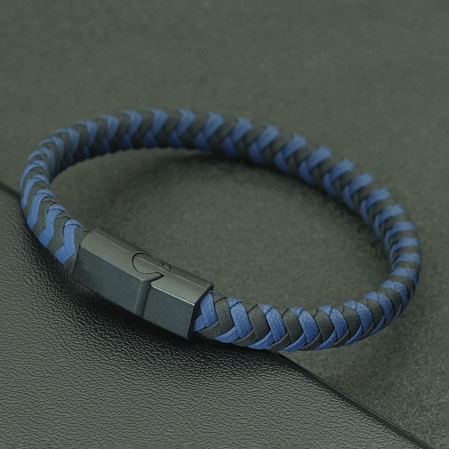 Fashion Men Bangle 4 Colors Removable Magnetic Buckle Handmade Braided Leather Braclet Outdoor Camping Wrist Accessories Pulsera