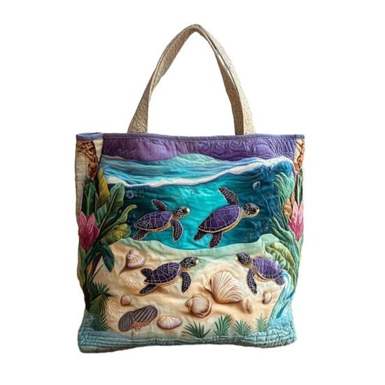 Quilted Tote Bag Women Vintage Shoulder Bag Flowers Animals Handbag Floral Purse for Commuting Party Daily Errands