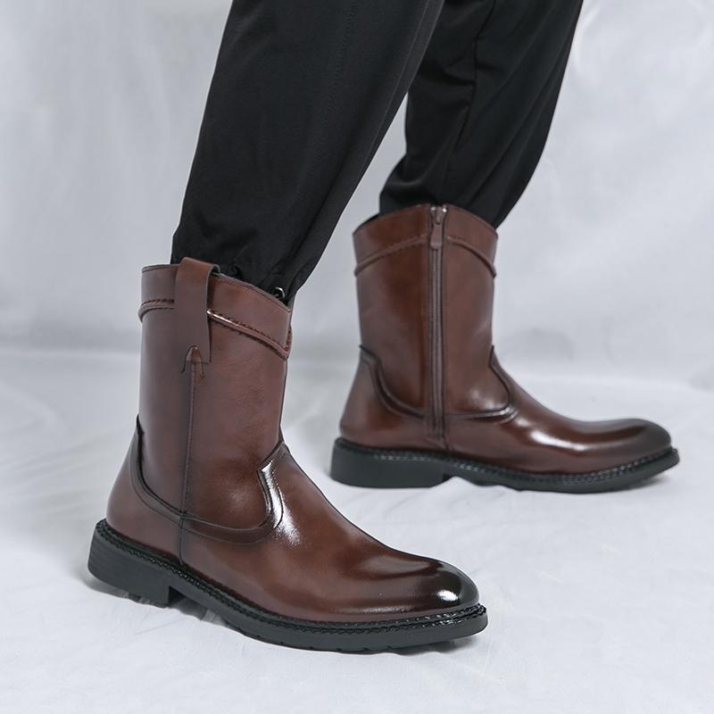 Casual men's long boots Fashionable and versatile design style Daily leisure business party Daily office adult Plus Size shoes