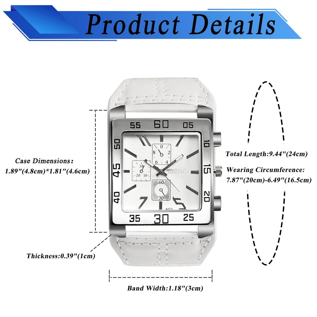 Men's Antique Leather Watch, Waterproof, Square, Analog Display, Quartz Movement, Black Leather Strap, Fashion Accessory, Perfect Gift for Birthdays,