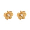 2026 Retro Artistic Flower Pearl Stud Earrings - Matte Gold Textured Petal Zircon Inlaid Earrings for Women Niche Design Jewelry