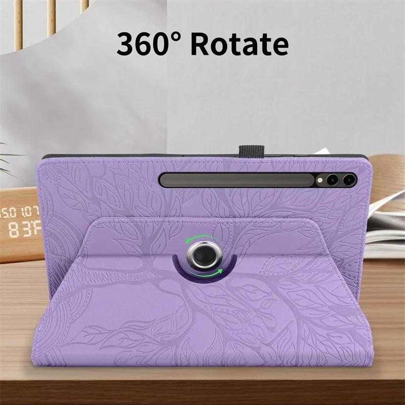 For Samsung Tab S10 Ultra Case 14.6inch 3D Emboss Tree Fold Fashion Funda For Galaxy Tab S8 Ultra S9 Ultra 14.6 Tablet Cover