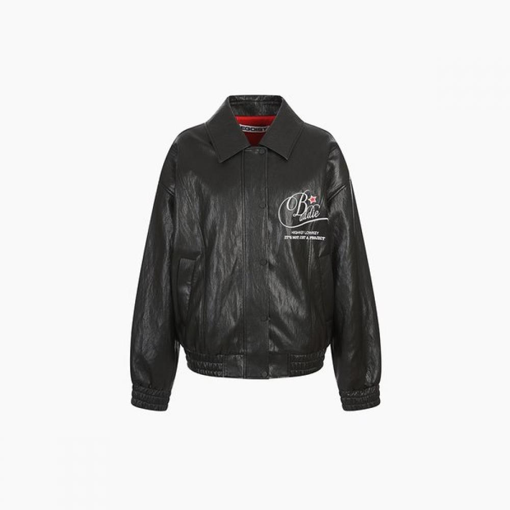 Egoist Fake Leather Drop Shoulder Jacket  Es2fj360 