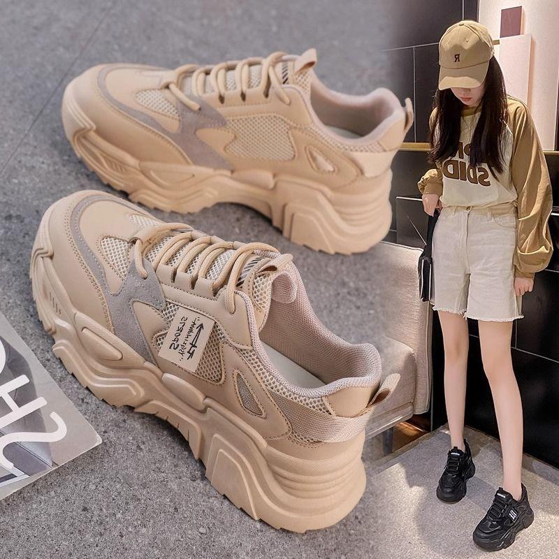 Shoes women's 2025 new spring popular platform dad shoes casual versatile spring and autumn mesh breathable sports women's shoes
