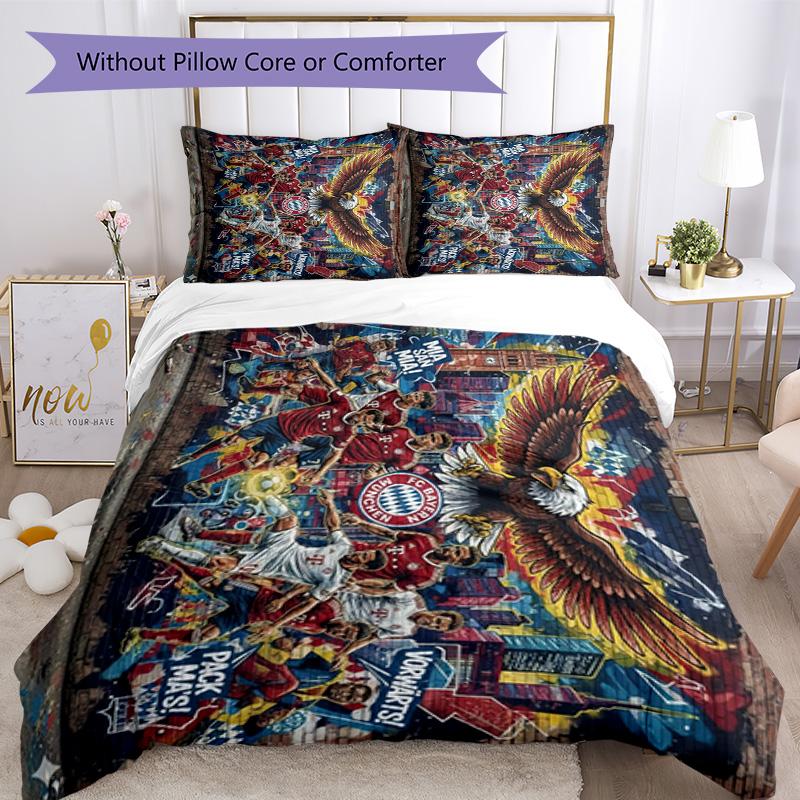 Bayern Munich Bedding Set Breathable Duvet Cover with Pillowcases Decorative Bed Linen for Bedroom Home Decoration Birthday Gift