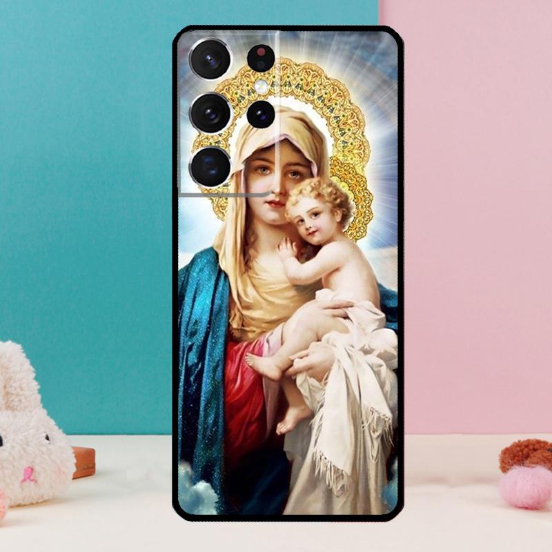 Religious Mary and Jesus Case For Samsung Galaxy S25 S24 S23 S22 S21 Ultra S9 S10 S20 Plus S24 FE Funda Cover Shell