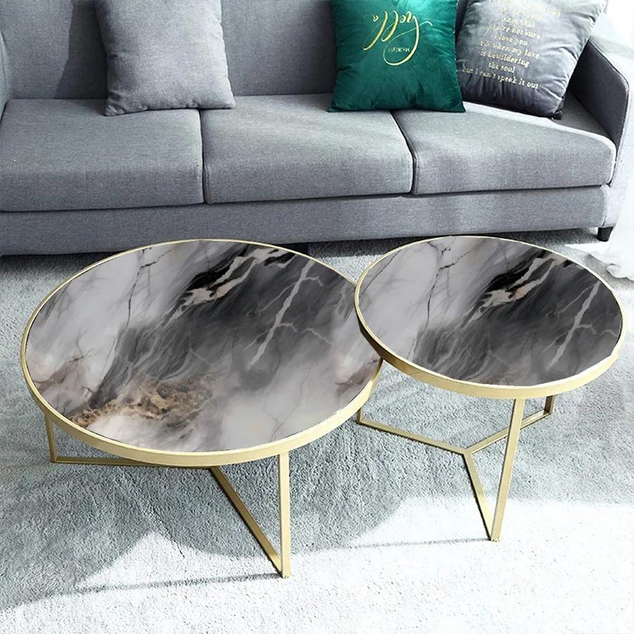 Grey Imitation Marble Self-adhesive Wallpaper Kitchen Thickened Oil Proof Sticker Old Item Renovation Self-adhesive Wallpaper