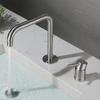 304 Stainless Steel Bathroom Widespread Sink Faucet Nickel/Black Deck Mounted Wash Hot and Cold Water Faucet Mixer Basin Tap