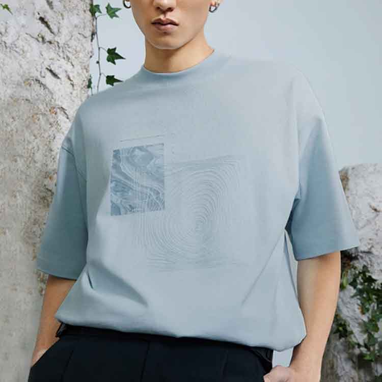 Li Ning X Jackie Chan Collaboration Kung Fu Series Casual Breathable Solid Color Loose Short Sleeve T-Shirt Men Tops Sky-Blue AHSS207-4