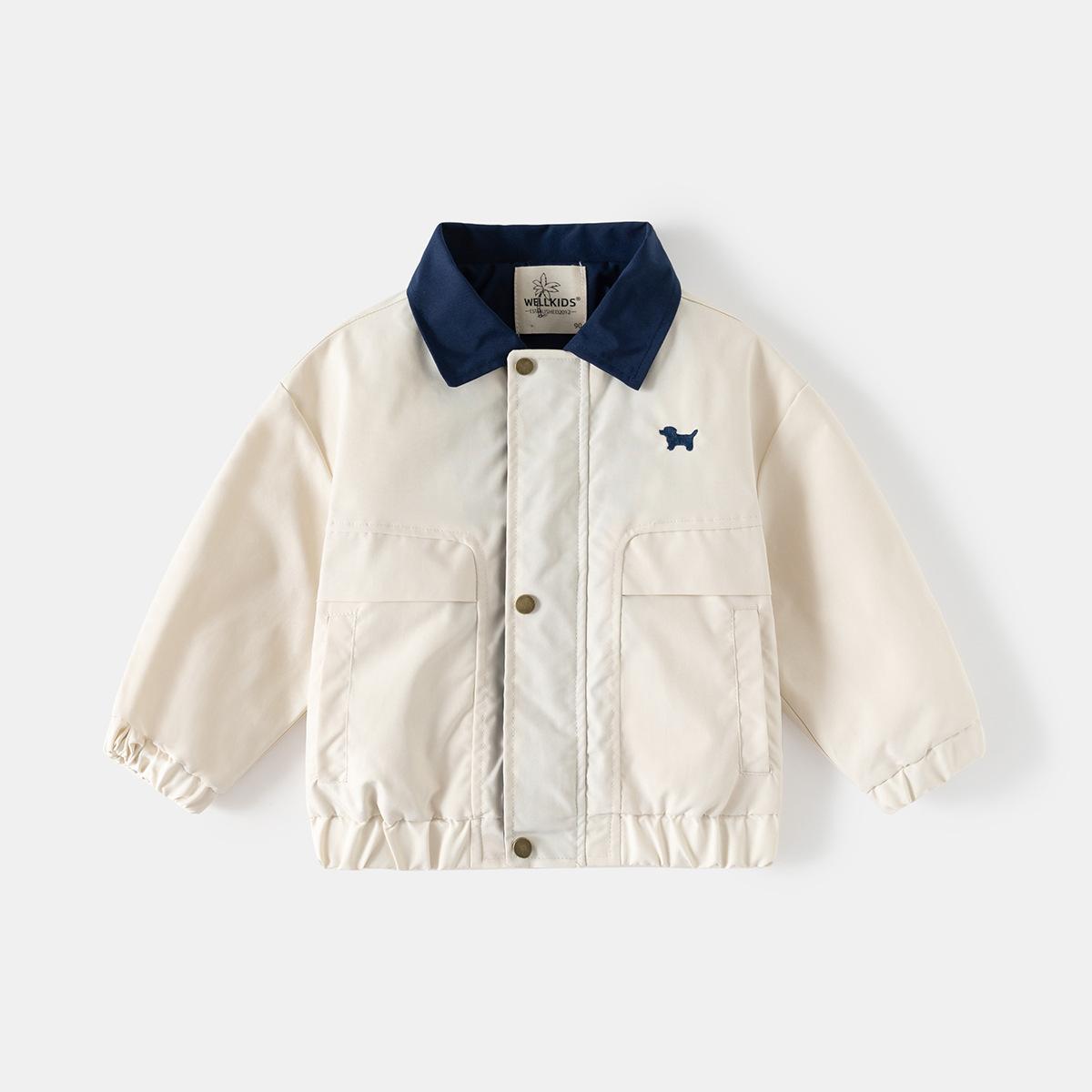 

2025 куртка для мальчиков повседневная детская куртка весна новый детский верхний топ корейская версия детской бейсбольной майки 130cm белый