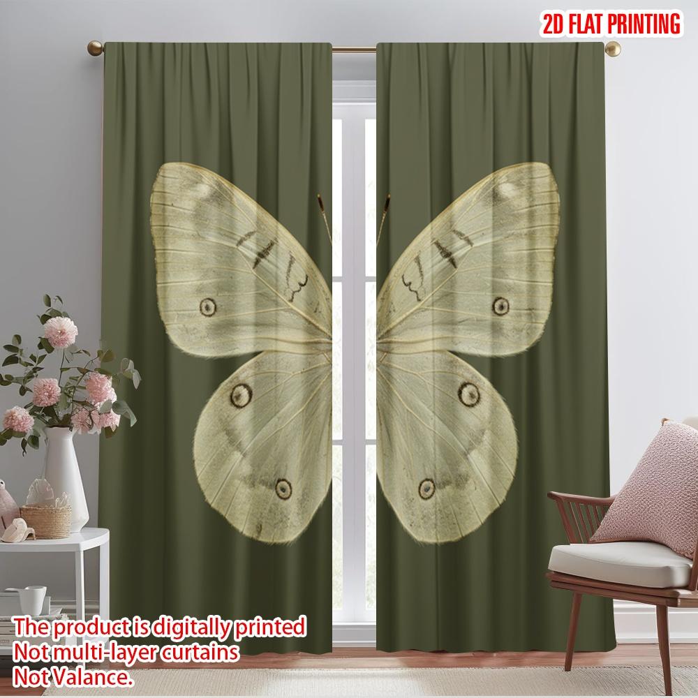 

2 шт. 2D плоская печать Штора Бледные крылья бабочки Морфо Ткань без электричества Семейная вечеринка для гостиной Уличный декор 52.50×116.00 CM 2pcs