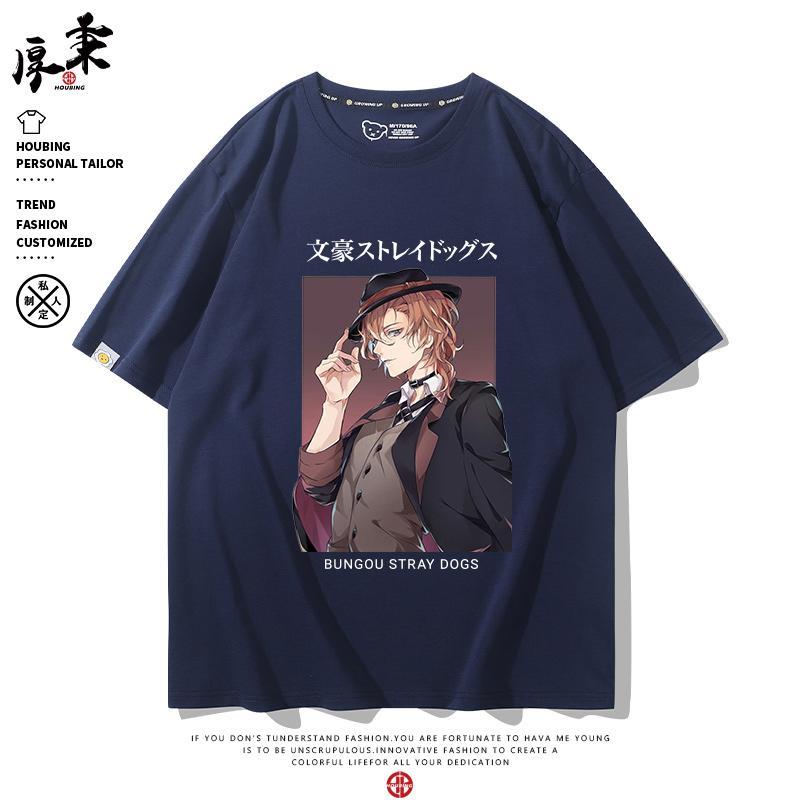 New Anime Nakahara Chuuya Dazai Osamu Cosplay Printed Short Sleeve TShirt Casual Tee Fashion Vintage Shirts Versatile In Summer