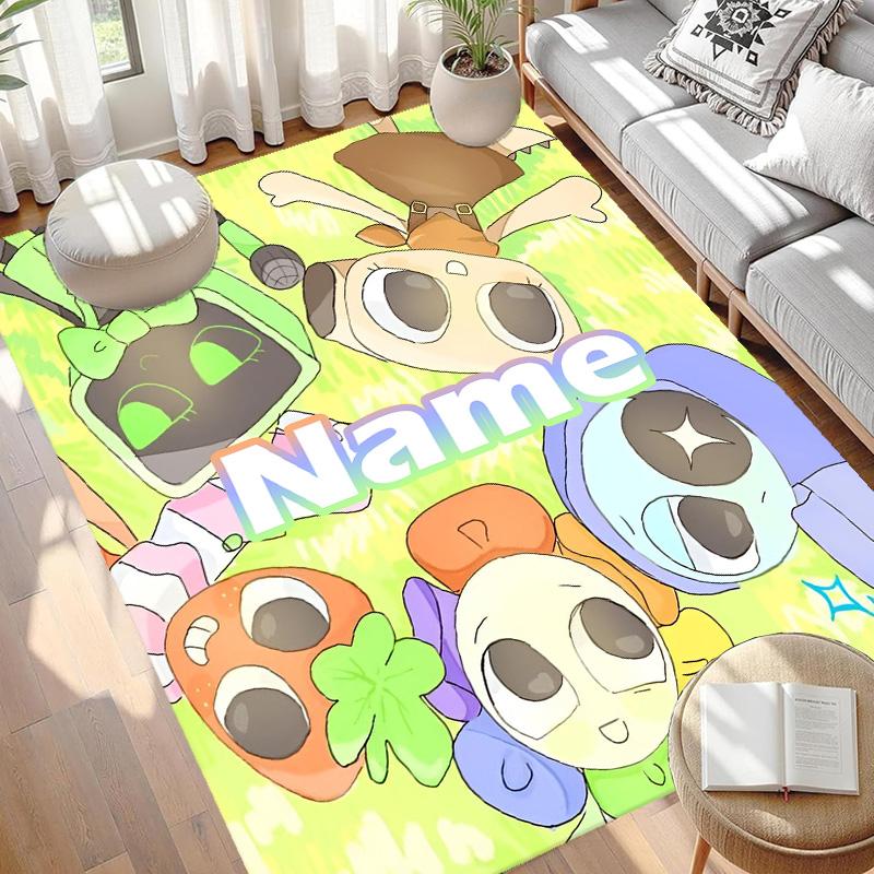 Custom Name Personalized Dandy's World Print Carpet, Versatile Home Decor Rug, for Playroom, Apartment, Balcony, Entryway, Hallway Gift