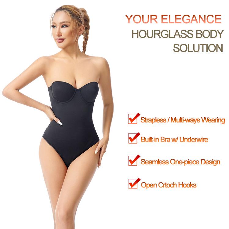 Plus Size Strapless Underwire Body Shaper: Seamless Waist & Abdomen Slimming Underwear for Special Occasion Dresses