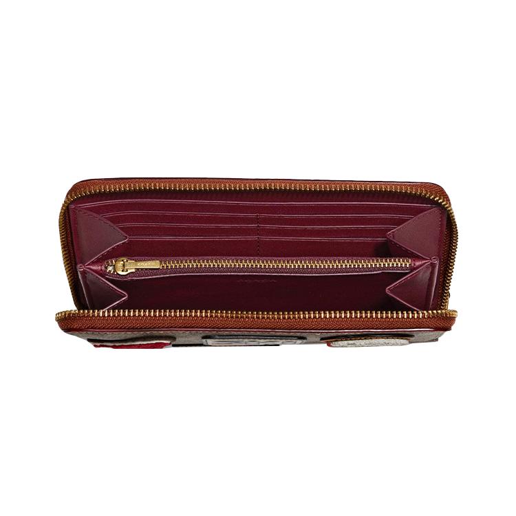 COACH Accordion Zip Canvas With Leather Trunk Wallet Women's Brown C7204-B4NQ4
