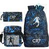 3pcs CR7 Backpacks Ronaldo Print Boys Girls School Bags Student Teenager Mochila Laptop Travel Rucksack Gift