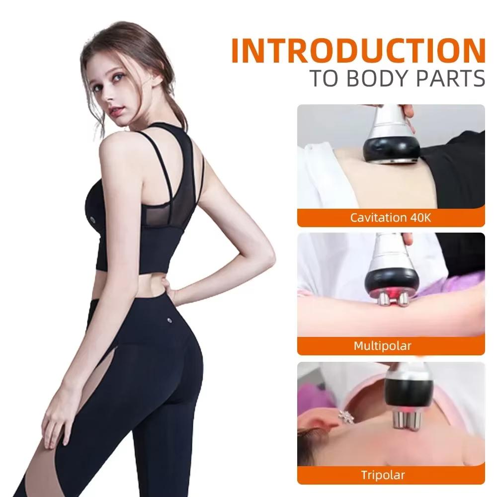 Latest 40KHz Ultrasonic Cavitation Vacuum Beauty Machine Skin Tightening Slim Silhouette Home Use Ergonomic Design