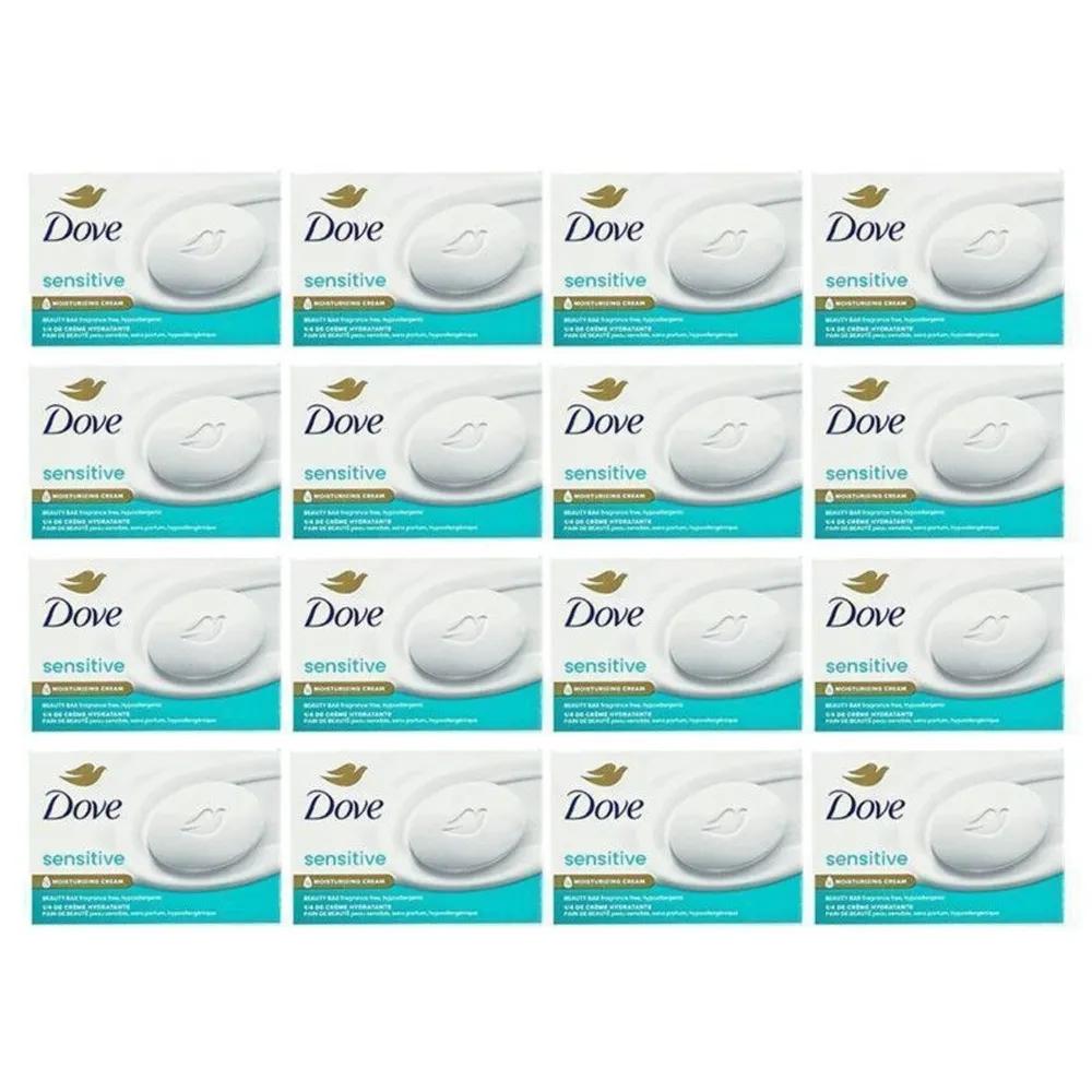 Set of 16 Dove Sensitive Beauty Bar Skin Soap, Plant-based Soap for Sensitive Baby Skin, 106g Acid