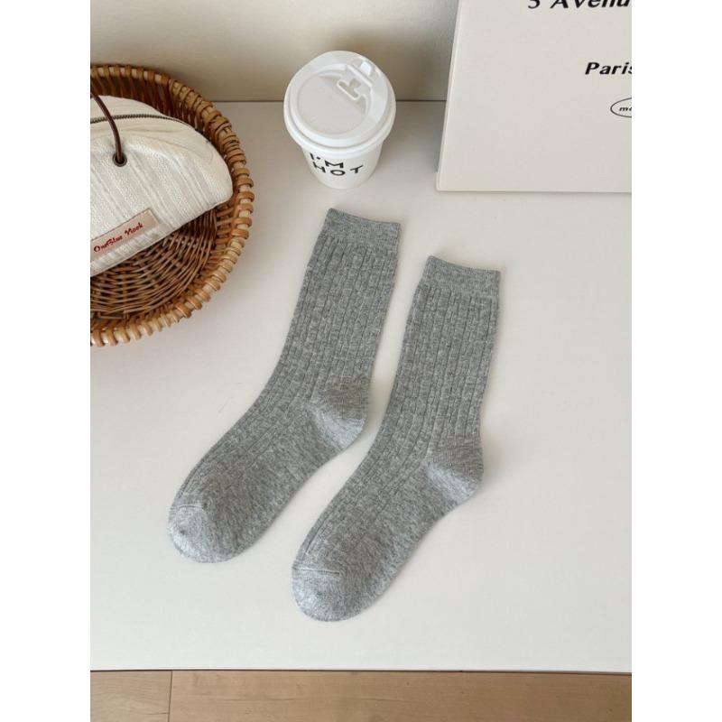Twisted Socks, Women's Mid-calf Socks, Autumn and Winter Trend, Retro Pure Cotton Sports Pile Long Socks