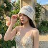 Retro Embroidered Crochet Flower Lace Hat Spicy Girl Thin Hollow Out Beanies Korean Style Breathable Weave Knitted Cap Outdoor