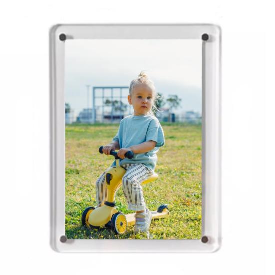 Acrylic Magnetic Photo Frame Double-Sided Clear Picture Display Frame Refrigerator