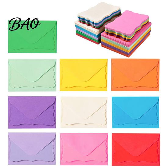 Decorative Envelopes for Special Occasions 50 Sets Wavy Edge Envelope And Card Set, Solid Color Smooth Elegant Western Style Writing Stationery,