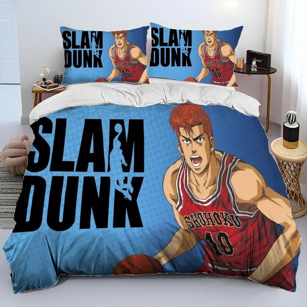 Slam Dunk Japan Anime Cartoon Comforter Bedding SetDuvet Cover Bed Set Quilt Cover PillowcaseKing Queen Size Bedding Set Kids