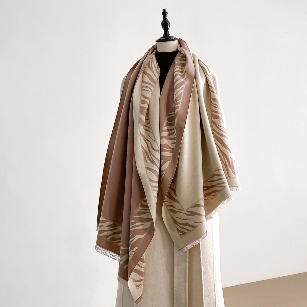 S New Streak Two-Sided Scarves Cashmere Soft Warm Fringe Pashmina Shawl Winter Coldproof Windproof Blanket Scarf