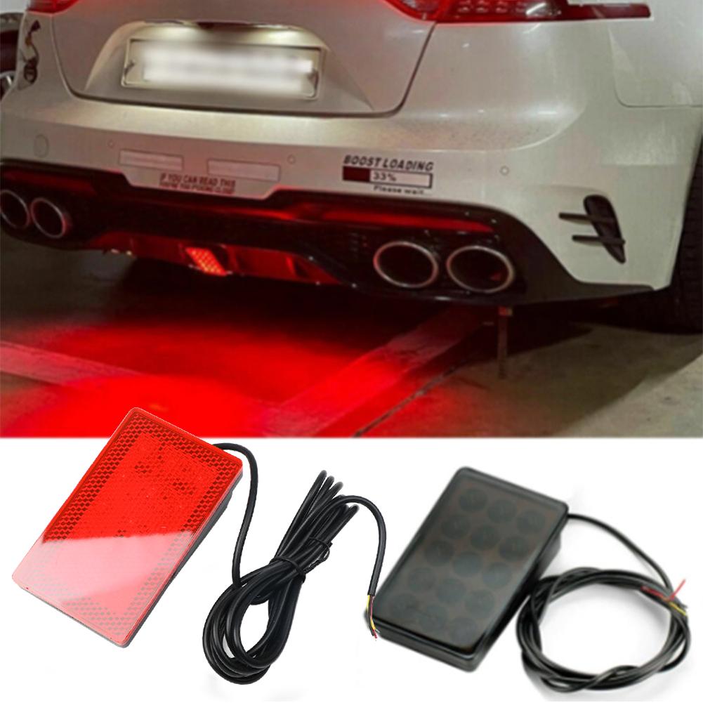 Car Rear Diffuser Spoiler Lip LED Brake Lights Rear Bumper Lip Pilot Lamp For BMW For Benz For VW Universal Car Red White Black