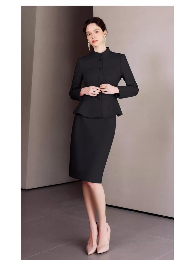 AD Winter Damen High-End Pink Wollmischung Blazer & Hosen Set - Elegantes Professionelles Outfit