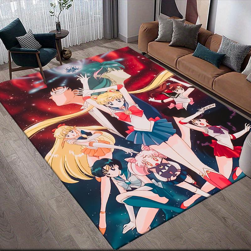 Sailor Moon Transformation Area Rug, Sailor Moon Fan Soft Carpet, Great Gift.chl