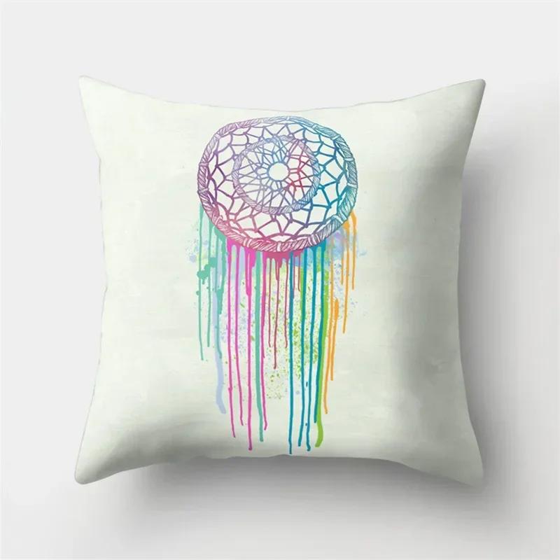 45X45Cm Feather Pillowcase Bohemia Dreamcatcher Polyester Cushion Cover Sofa Living Room Car Waist Pillow Cases Home Decoration