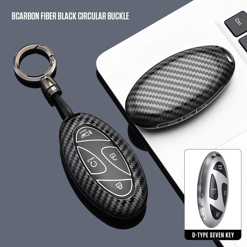 

Car Abs Tpu Key Case Cover Holder Buckle For Hyundai Ionic 6 Grandeur Gn7 Kona Ev New Grand Prix 5/7Buttons Key Shell Decoration 7 buttons