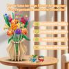 Creative DIY Wooden Puzzle Vase For Flower Bouquet Building Set Wooden Building Block Toys Home Decor