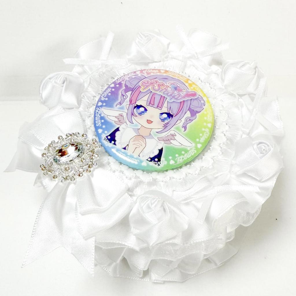 Can Badge Rosette Cake Ita Rosette Deco Oshikatsu Cat Can Badge Rosette 57mm 76mm Fake Sweets Birthday Party Without the Person Rose [efShop] [Rose