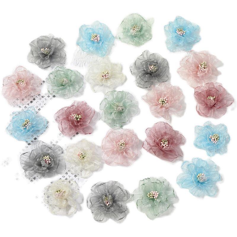 Plissierte Seide Lockige Blumen für DIY Kränze & Hochzeitsdekorationen