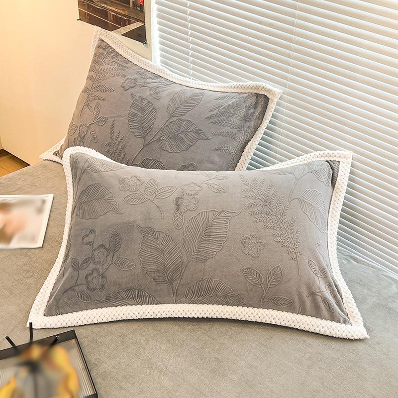 2 Pcs Winter Thicken Warm Pillowcase Soft Plush Flannel Coral Velvet Pillow Covers Home Living Room Decor Cushion Cover