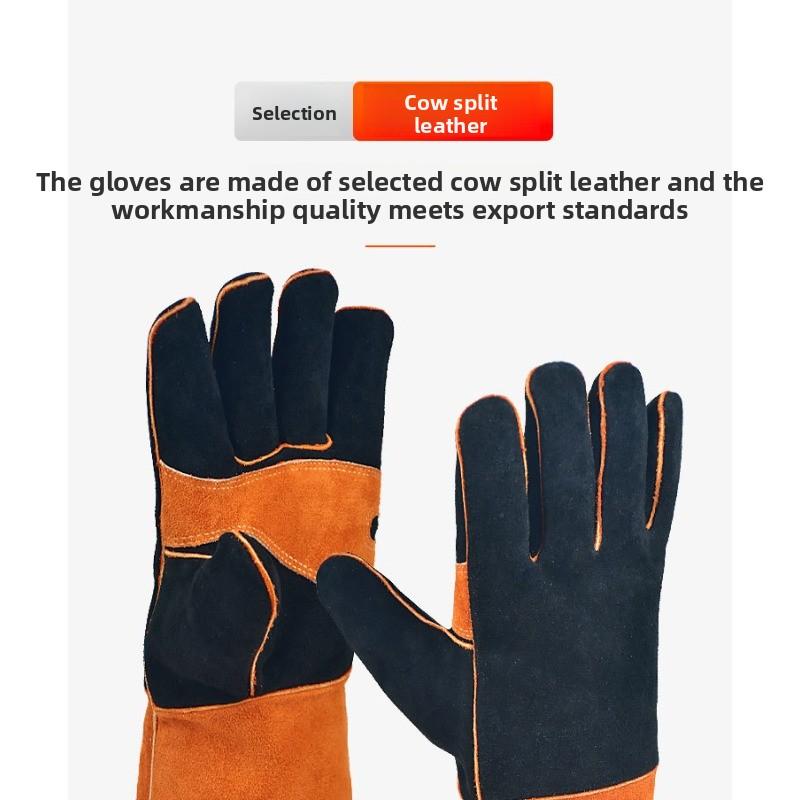 Rindsleder Schweißhandschuhe rutschfest abriebfest hochtemperaturbeständig Ofenhandschuhe atmungsaktiv Handhabung Arbeitshandschuhe
