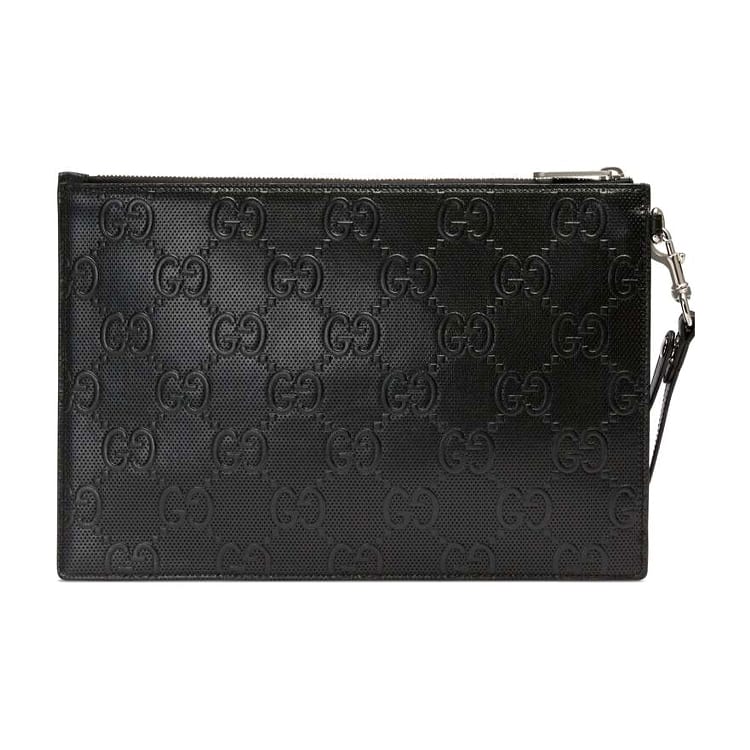 Gucci Leather Wristband Clutch Men's Black 625569-1W3AN-1000