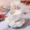 Ceramic Mug Cute Cloud Decorative Plate Coffee Cup Set Creative Ceramic Cup Gift  Modern Living Room Home Decoration