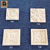 European Solid Wood Relief Carving: Square Rubber Wood Floral Patch for Cabinet Decoration