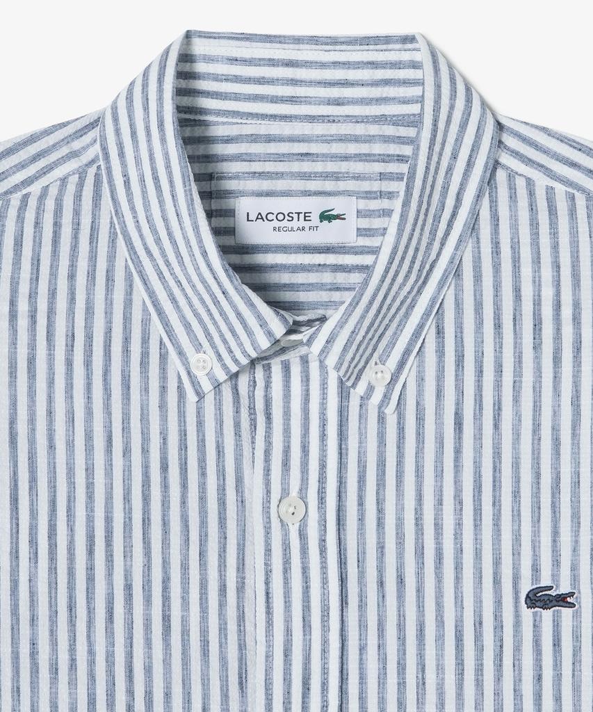 LACOSTE Men'S Linen Blend Striped Shirt Ch838E-56G 166