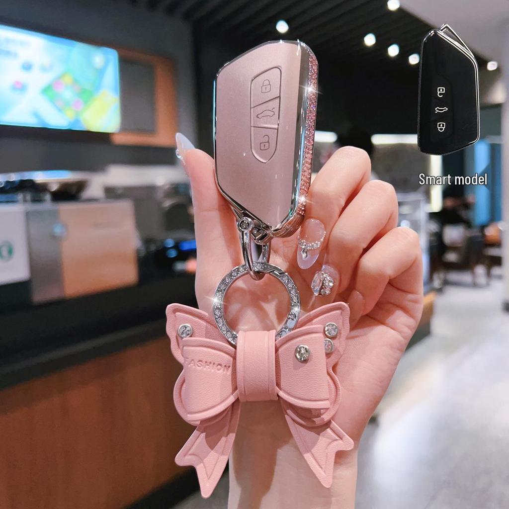 Volkswagen Key Cover for Golf 8, Sagitar, Lavida, Tiguan, Bora, Passat - Car Key Shell with Buckle