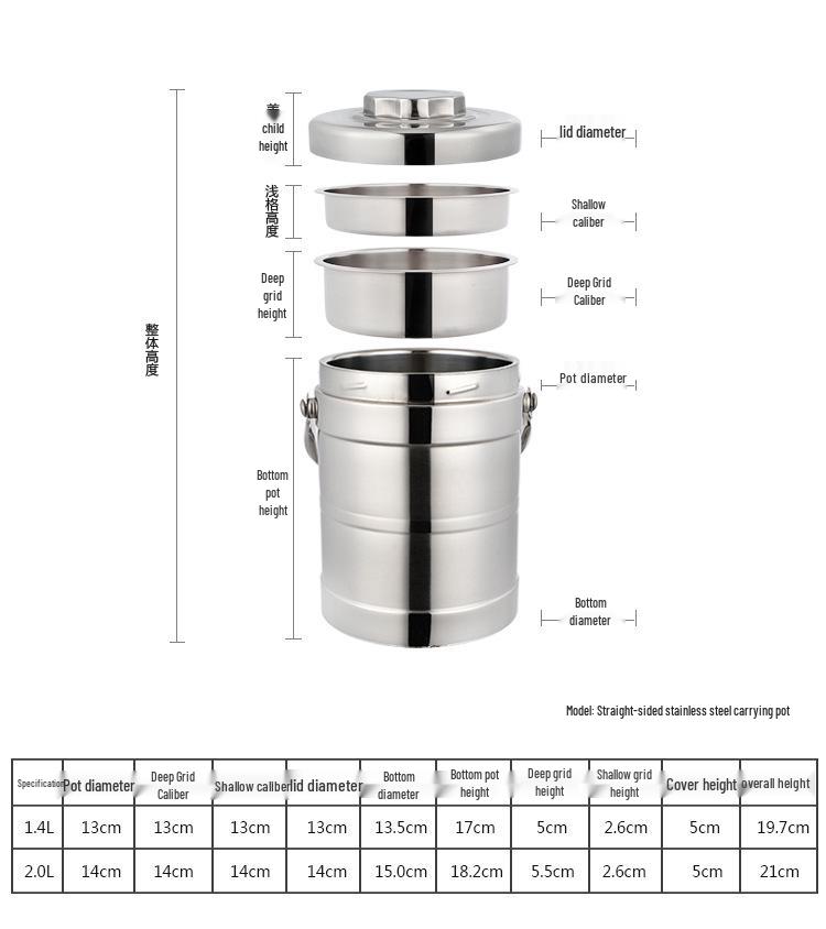 Stainless Steel Vacuum Insulated Lunch Box with Cutlery for Students and Office Workers
